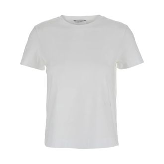 Max Mara White Crewneck T-Shirt with Logo - female - Max Mara - T-Shirts - White - XS - Tops