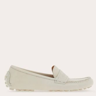 Ferragamo Iside Driver Moccasins with Logo, Size 7 C
