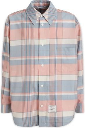 Thom Browne Geruit overhemd met lange mouwen - Heren - Casual Overhemden - Veelkleurig - XL - Wol - Overhemden
