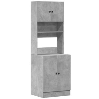 Berkfield Home Kitchen Cabinet Concrete Grey 60x50x180 cm Engineered Wood | Size: 60 x 50 x 180 cm