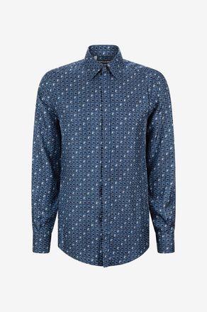 Dolce & Gabbana Seidentwillhemd mit Krawattenprint Martini