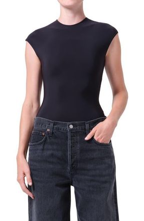 A Gold E Agata Cap Sleeve Bodysuit in Black at Nordstrom, Size X-Small