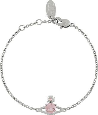Vivienne Westwood Reina Small orb Rhodium-plated Bracelet - Pink - One Size