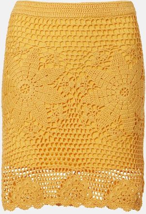 SIMKHAI Agnes floral crochet cotton miniskirt