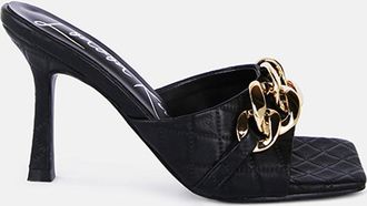 London Rag mermaid quilted metallic chain embellished sandals