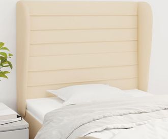 vidaXL Cabecero Con Orejas De Tela Color Crema 83x23x118/128 Cm Vidaxl