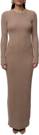 JLUXLABEL First Class Ribbed Maxi Dress in Taupe at Nordstrom, Size Medium