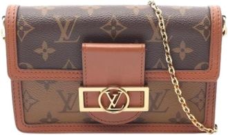 Louis Vuitton Pre-owned Dauphine Crossbody Bag - Dames - Vintage Schoudertas - Bruin - ONE Size - Leer - Vintage