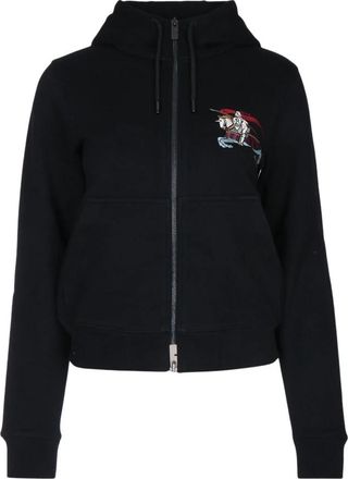 Burberry EKD Katoenen Zip Hoodie - Dames - Vesten met rits - Zwart - S - Katoen - Hoodies & sweatvesten