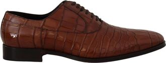 Dolce & Gabbana Exotische Krokodillenleren Schoenen - Heren - Nette schoenen - Bruin - 44 EU - Schoenen