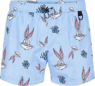 Iceberg Logo Cartoon Zwemshorts - Heren - Strandmode - Blauw - S - Polyester - Badmode