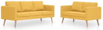 vidaXL Vidaxl - Conjunto De Sof&aacute;s 2 Piezas Tela Amarillo