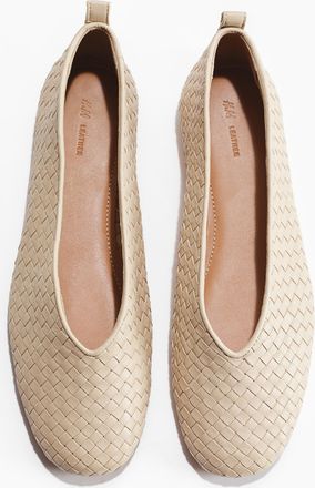 H&M Ballerinas aus geflochtenem Leder - Beige