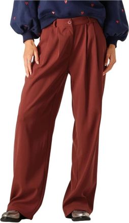 Ydence Elegante Roestkleurige Broek Phoebe - Dames - Wijde Broeken - Bruin - S - Broeken