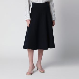 Frankie Shop Luglio midi knit skirt in blue viscose blend