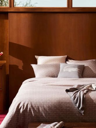 Lacoste jacquard grid duvet cover - Grey