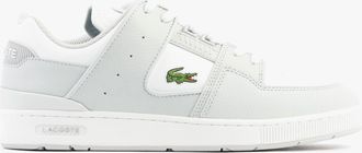 Lacoste Court Cage Mens Trainers Light Grey/white Leather - Size UK 9