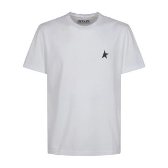 Golden Goose Tops, Heren, Wit, XL, Katoen, Schoolbord Ster Regelmatig T-shirt