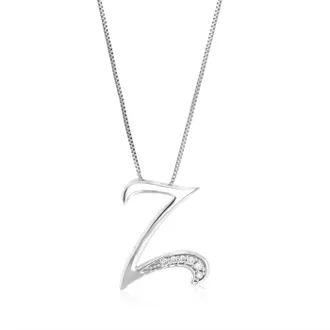 Vir Jewels 1/20 cttw Lab Grown Diamond Alphabet Pendant Necklace in Sterling Silver with Chain For Women