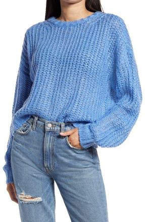 Socialite Loose Stitch Crewneck Pullover in Blue at Nordstrom, Size Medium