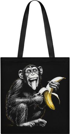 Generic Chimpanzee Monkey Banana Tote Bag for Women Men Shoulder Bags Purses Pouch Handbags