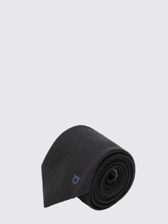 Ferragamo Cravatta in seta e cashmere con motivo monogram jacquard