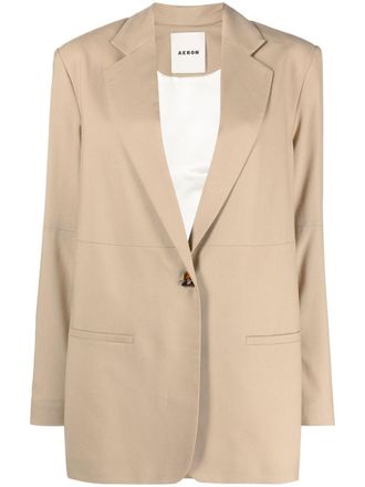 Áeron Mercedes single-breasted blazer - women - Wool/Viscose - L - Neutrals