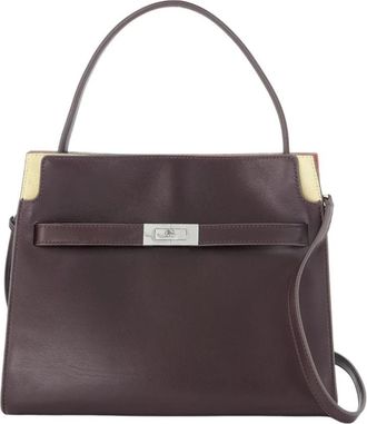 Tory Burch Lee Radziwill Small Double Tas - Dames - Handtassen - Bruin - ONE Size - Leer - Tassen