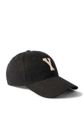 Saint Laurent Logo-Appliqu&eacute;d Cotton-Twill Baseball Cap