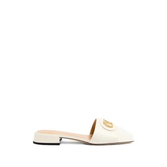 Valentino Schoenen, Dames, Beige, 40 EU, Leer, VLogo Signature Slide Sandalen