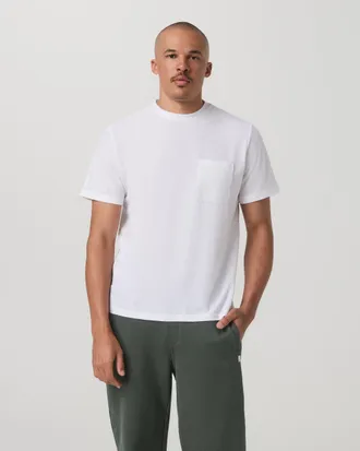 Vuori Clothing Short Sleeve Micro Waffle T-Shirt - Relaxed Fit | White | Medium