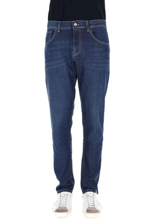 Pantaloni Torino Dark Wash Breakbeat Cotton-Silk Jeans