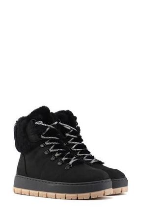 Pajar Chalet Faux Shearling Waterproof Bootie in Black at Nordstrom Rack, Size 7.5