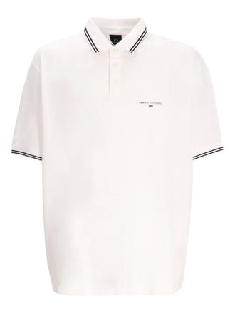 A|X Armani Exchange Poloshirt met gestreepte kraag - Wit