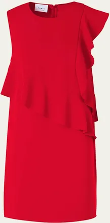 Akris Ruffle Sleeveless Mini Shift Dress
