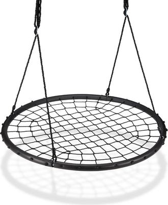 Relaxdays Relaxdays - Columpio Jard&iacute;n Nido De Red Para Ni&ntilde;os Y Adultos, Hasta 150 Kg, Negro, &Oslash; 120 Cm