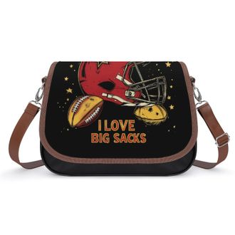 Generic I Love Big Sacks Football Womens Crossbody Bag Fashion Shoulder Handbags Message Tote Bag with Adjustable Strap