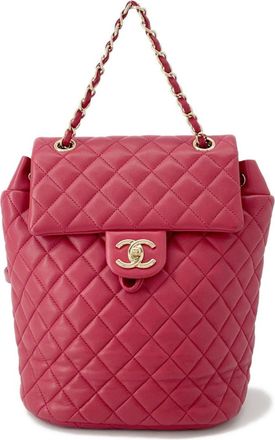 Chanel Matelasse Red Color Leather Backpack (Pre-Owned)