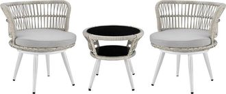 Manhattan Comfort Monaco Patio 2-Person Seating Group With End Table