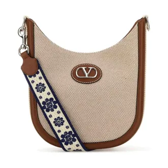 Valentino Garavani Cross Body Bags, female, Multicolor, Size: ONE SIZE VLogo Signature Canvas and Leather Crossbody Bag