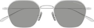 Montblanc Silver Nib Metal Geometric Sunglasses