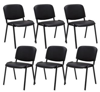 Clp Clp - Set 6 Sillas De Conferencia Ken En Cuero Pu Negro