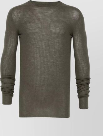 Rick Owens ribbed knit crewneck long sleeve sweater