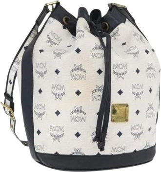 MCM Pre-owned Bucket Bags, female, White, Size: ONE SIZE Pre-owned Bucket Shoulder Bag