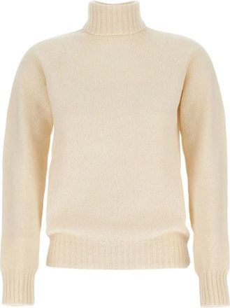 Drumohr Truien & Vesten, Dames, Wit, M, Wol, Wollen coltrui