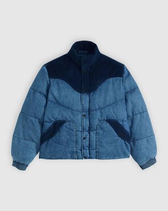 Levi's Womens Premium Down Jacket In Medium Wash