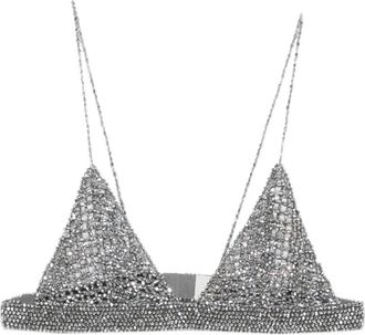 Golden Goose Badmode, Dames, Grijs, L, Triangle Bikini Top