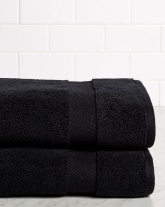 Superior Solid Zero-Twist 2Pc Bath Cotton Towel Set