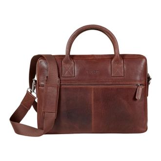Howard London Evan Laptop Bag - Heren - Laptoptassen - Bruin - ONE Size - Leer - Tassen