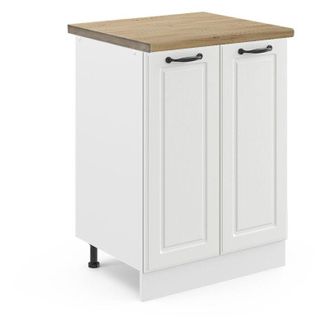 Vicco Mueble Bajo De Cocina R-line, Blanco Casa De Campo, 60 Cm, Et Roble